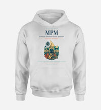 Thumbnail for Maputo International Airport (MPM) design on white hoodie single-side print