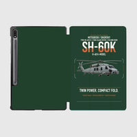 Thumbnail for Mitsubishi Sikorsky SH-60K design on dark green samsung tablet tablet case