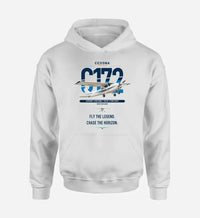 Thumbnail for Cessna 172 Skyhawk design on white double-side hoodie, single-side print