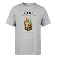 Thumbnail for Columbia Regional Airport (COU) T-Shirt single-side front print in Light Gray | columbia-regional-airport-cou-double-side-t-shirt