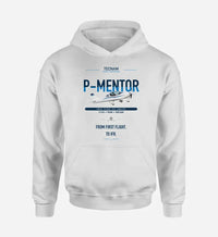 Thumbnail for Tecnam P-Mentor design on white double-side hoodie, single-side print