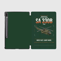 Thumbnail for Aérospatiale SA 330B Puma design on dark green samsung tablet tablet case