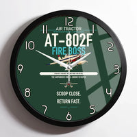 Thumbnail for Air Tractor AT-802F Fire Boss design on dark green framed wall clock