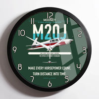 Thumbnail for Mooney M20J 201 design on dark green framed wall clock