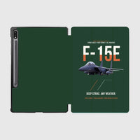 Thumbnail for F-15E Strike Eagle Deep Strike Any Weather design on dark green samsung tablet tablet case