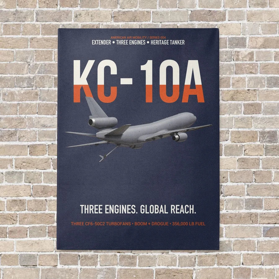 KC-10A EXTENDER vertical canvas print - no frame - navy blue background