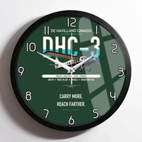 Thumbnail for DHC-3 Otter design on dark green framed wall clock