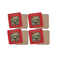 Thumbnail for The Empire Mail - Designed Coasters design on red 4-pieces-set