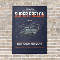 Thumbnail for Sud Aviation SA 321G Super Frelon vertical canvas print - no frame - navy blue background