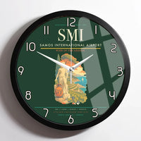 Thumbnail for Samos International Airport (SMI) design on dark green framed wall clock