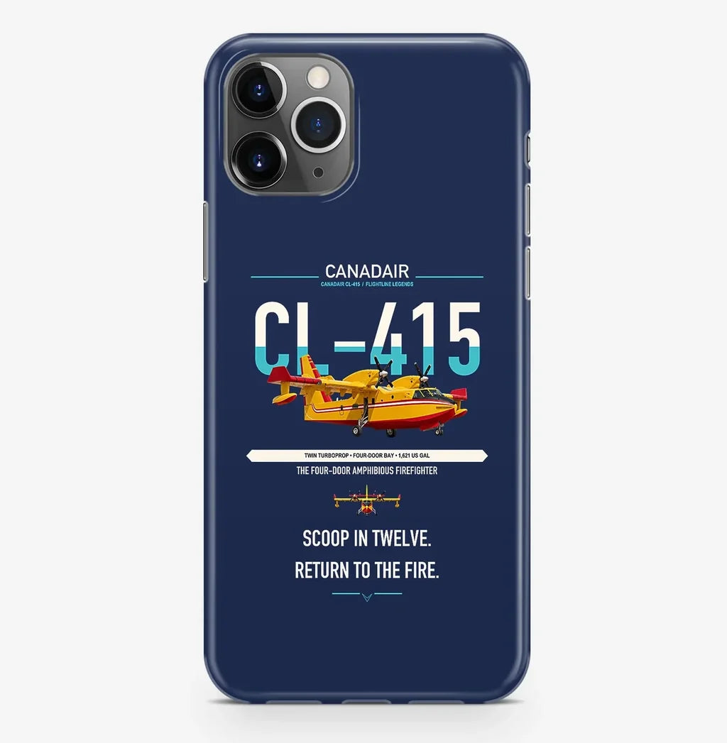 Canadair CL-415 design on navy blue magsafe iphone case, for iPhone Pro Max
