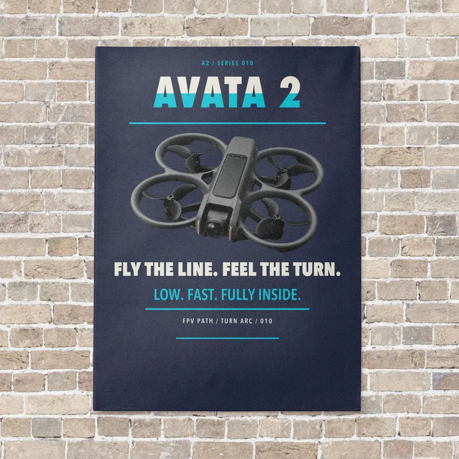 DJI Avata 2 vertical canvas print - no frame - navy blue background