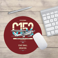 Thumbnail for Cessna 152 design on dark red round mouse pad