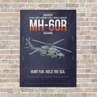 Thumbnail for Sikorsky MH-60R Seahawk vertical canvas print - no frame - navy blue background