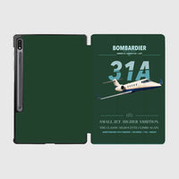 Thumbnail for Bombardier Learjet 31A design on dark green samsung tablet tablet case