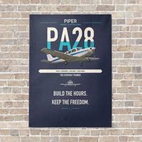 Thumbnail for Piper PA-28 Cherokee vertical canvas print - no frame - navy blue background
