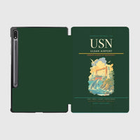 Thumbnail for Ulsan Airport (USN) design on dark green samsung tablet tablet case