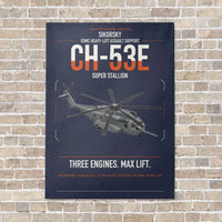 Thumbnail for Sikorsky CH-53E Super Stallion vertical canvas print - no frame - navy blue background