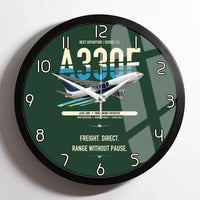 Thumbnail for Airbus A330-200F design on dark green framed wall clock