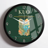 Thumbnail for Kuopio Airport (KUO) design on dark green framed wall clock
