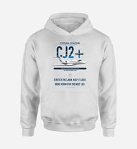 Thumbnail for Cessna Citation CJ2+ design on white double-side hoodie, single-side print