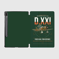 Thumbnail for Fokker D.XXI — Dutch LVA aircraft 221 design on dark green samsung tablet tablet case