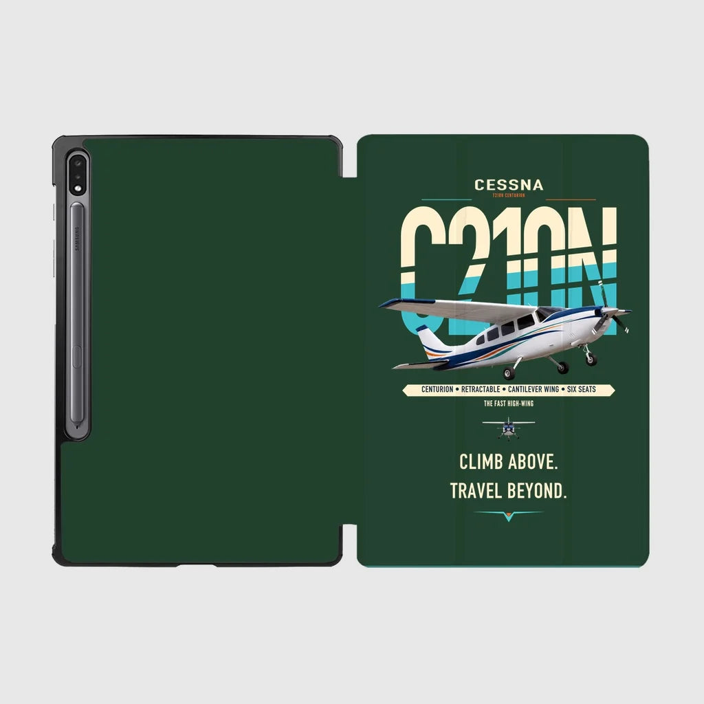 Cessna T210N Centurion design on dark green samsung tablet tablet case