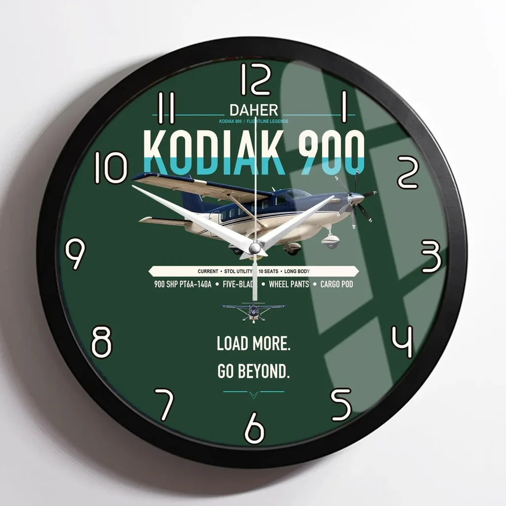Daher Kodiak 900 design on dark green framed wall clock