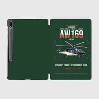 Thumbnail for Leonardo AW169 design on dark green samsung tablet tablet case
