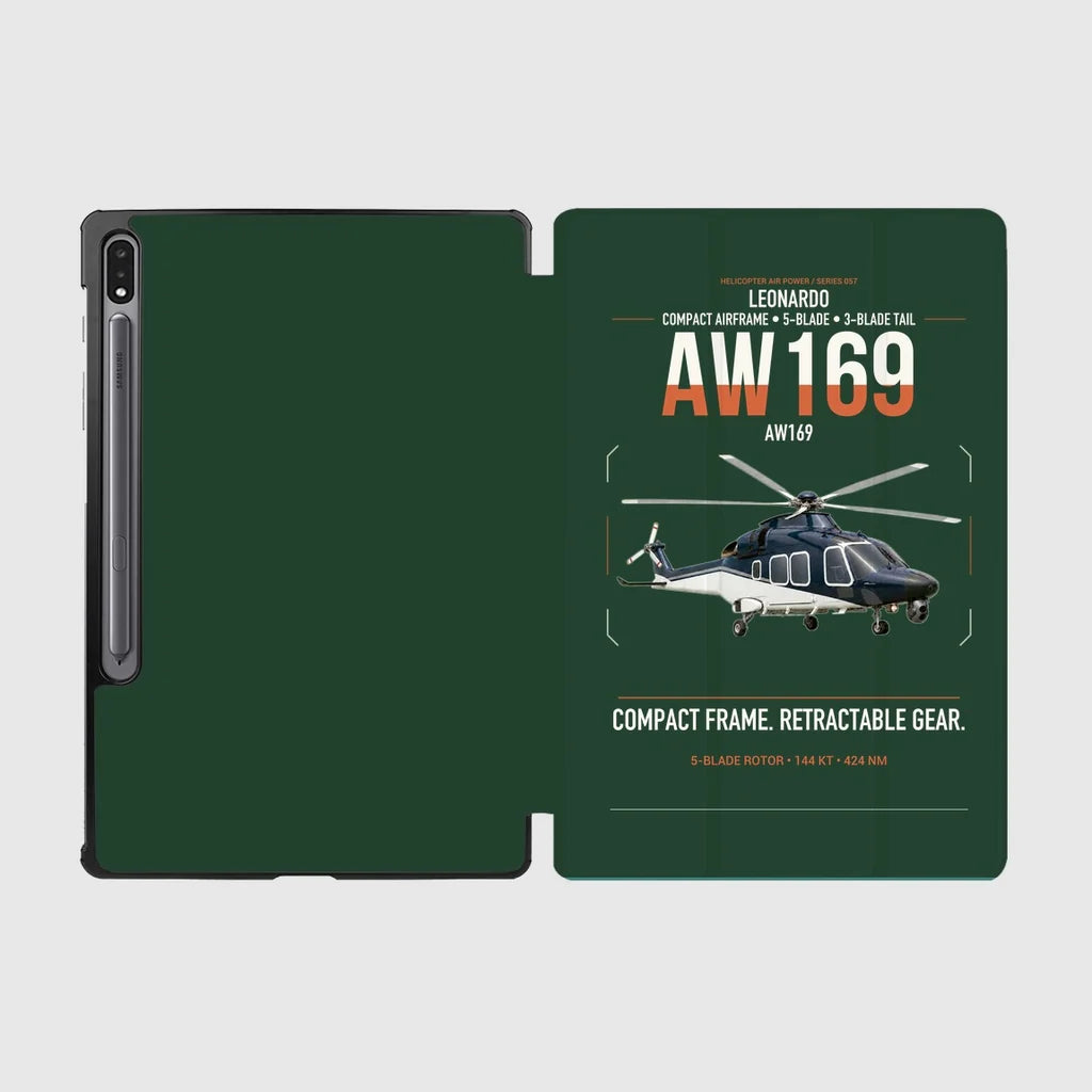 Leonardo AW169 design on dark green samsung tablet tablet case