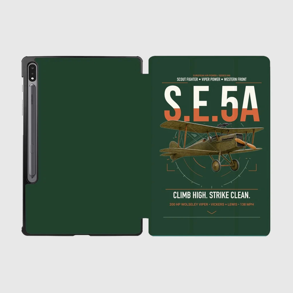 Royal Aircraft Factory S.E.5a design on dark green samsung tablet tablet case