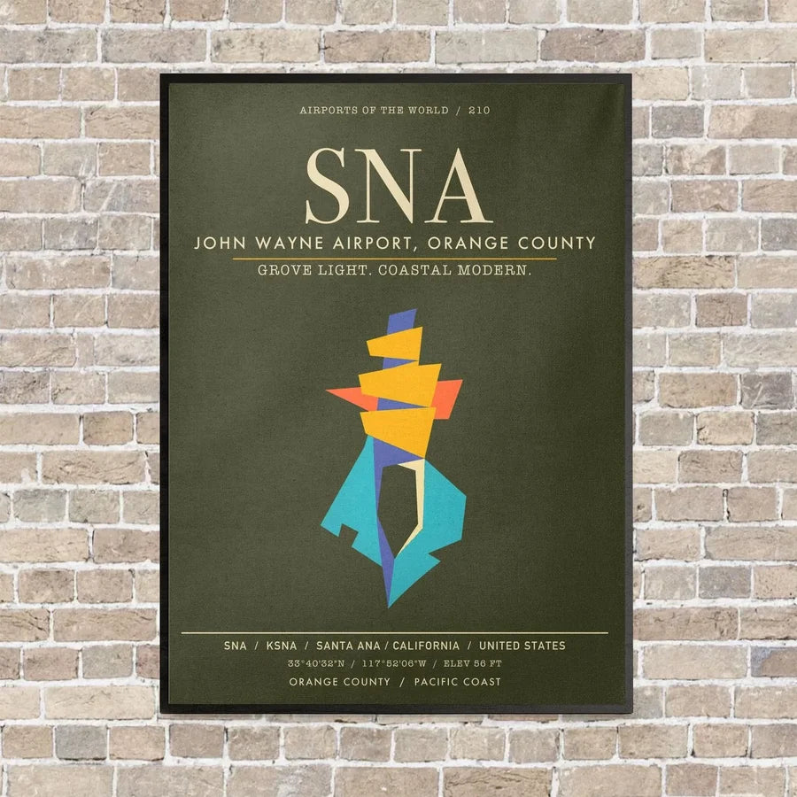 John Wayne Airport Orange County SNA - Canvas Framed - Green Army