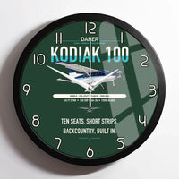 Thumbnail for Daher Kodiak 100 Series III design on dark green framed wall clock