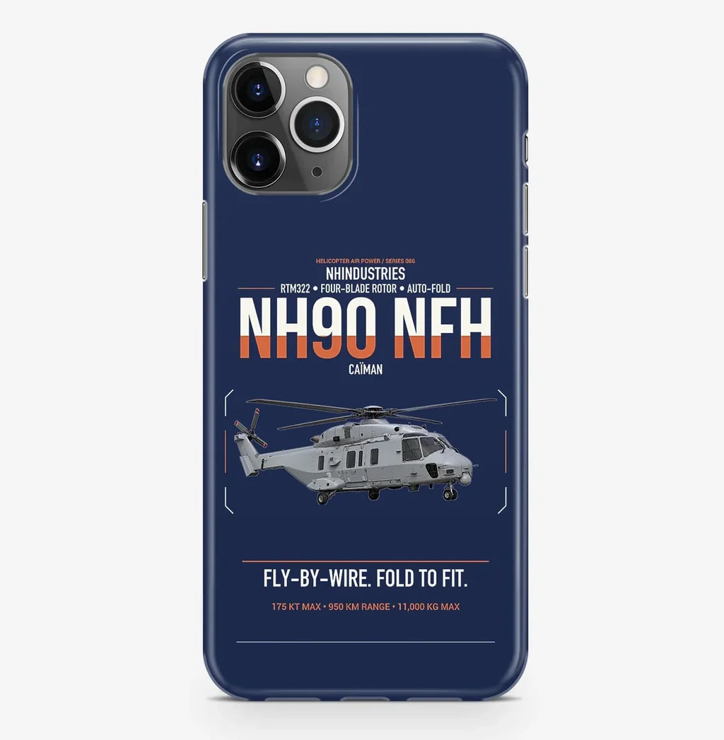 NHIndustries NH90 NFH Caïman design on navy blue magsafe iphone case, for iPhone Pro Max