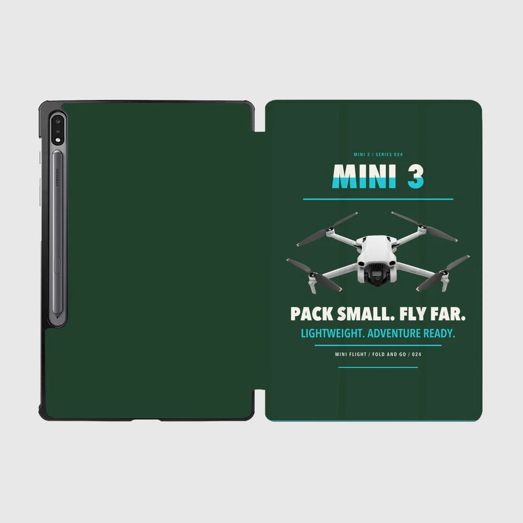 DJI Mini 3 design on dark green samsung tablet tablet case