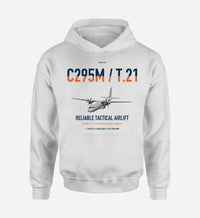 Thumbnail for Airbus C295M T.21 design on white double-side hoodie, single-side print