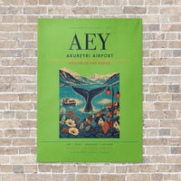 Thumbnail for Akureyri Airport AEY - Canvas No Frame - Light Green