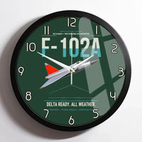 Thumbnail for F-102A Delta Dagger design on dark green framed wall clock