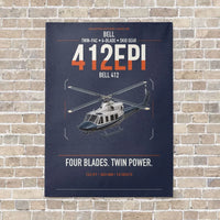 Thumbnail for Bell 412EPI vertical canvas print - no frame - navy blue background