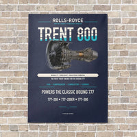 Thumbnail for TRENT 800 vertical canvas print - no frame - navy blue background