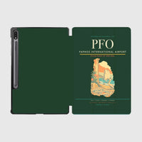 Thumbnail for Paphos International Airport (PFO) design on dark green samsung tablet tablet case