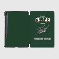 Thumbnail for Leonardo CH-149 Cormorant design on dark green samsung tablet tablet case