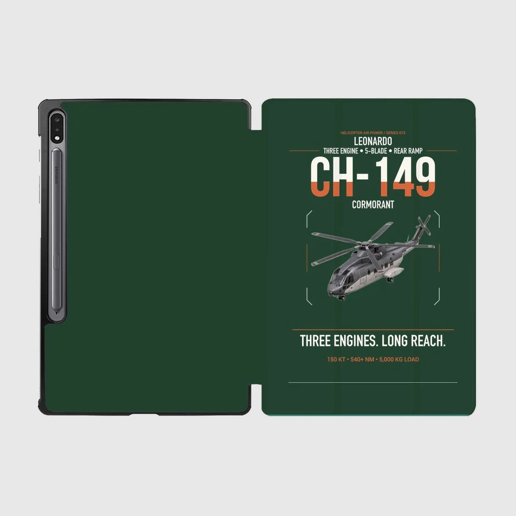 Leonardo CH-149 Cormorant design on dark green samsung tablet tablet case