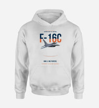 Thumbnail for F-16C FIGHTING FALCON design on white hoodie single side