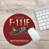 Thumbnail for F-111F Aardvark design on dark red round mouse pad