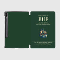 Thumbnail for Buffalo Niagara International Airport (BUF) design on dark green samsung tablet tablet case