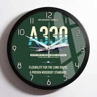 Thumbnail for Airbus A330-200 design on dark green framed wall clock