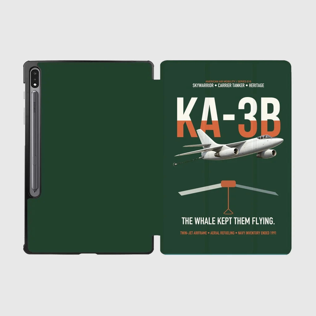 KA-3B Skywarrior design on dark green samsung tablet tablet case