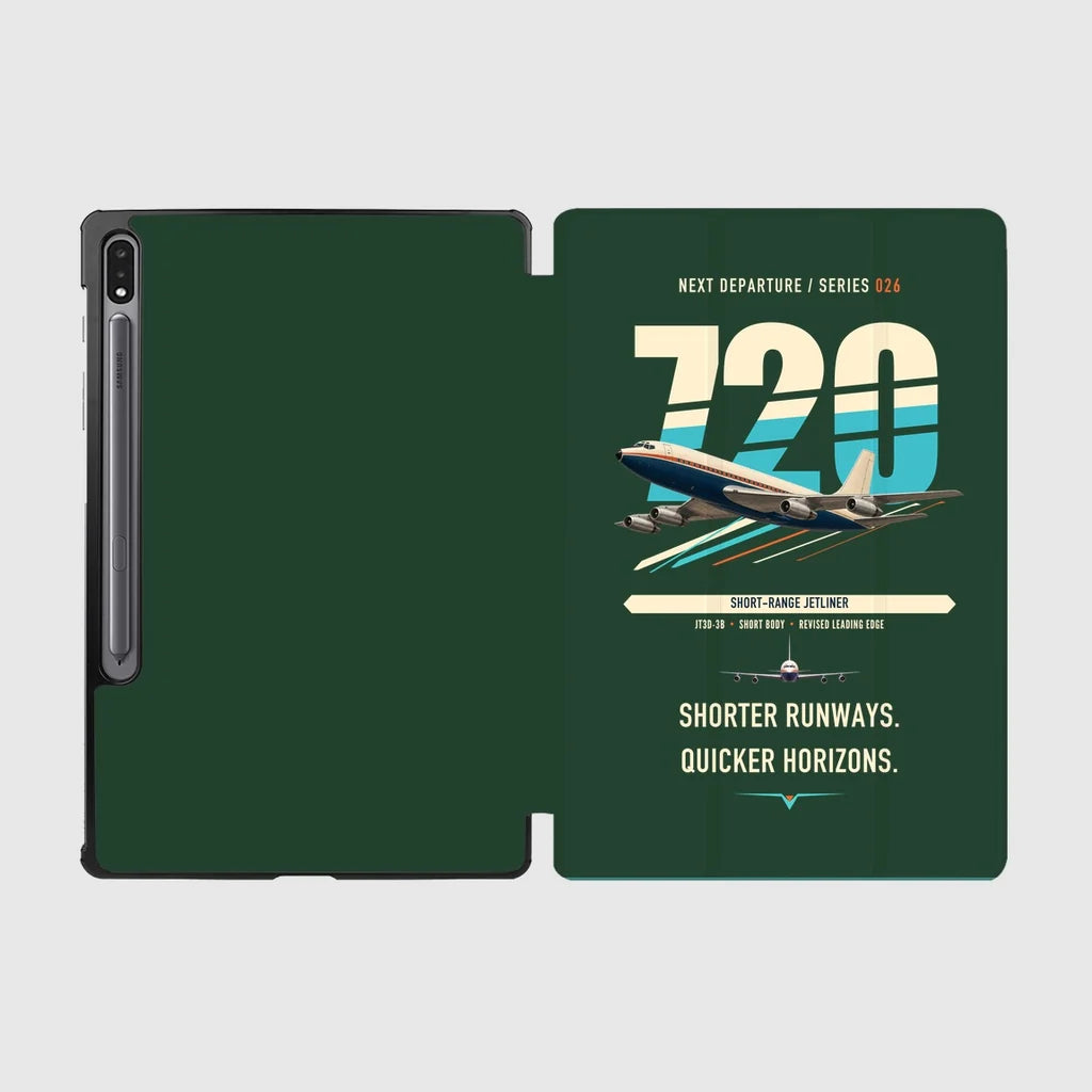 Boeing 720B design on dark green samsung tablet tablet case