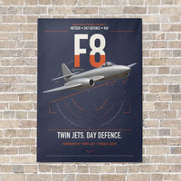 Thumbnail for Gloster Meteor F8 vertical canvas print - no frame - navy blue background